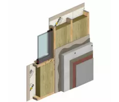Holztafelbau-Außenwand mit EPS-basiertem WDVS