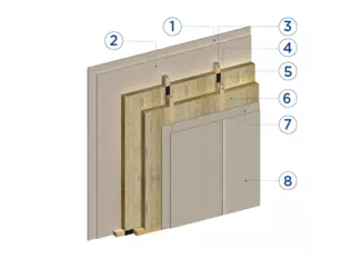 Doppelständerwand für erhöhten Schall- und Brandschutz
